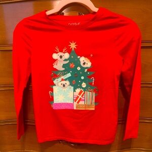 Girls size 7/8 Cat & Jack Long Sleeved Christmas T- shirt.